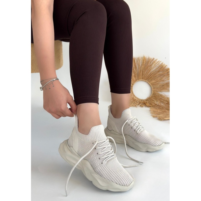 Henta Bej Triko Bağcıklı Spor Ayakkabı - Lisinya