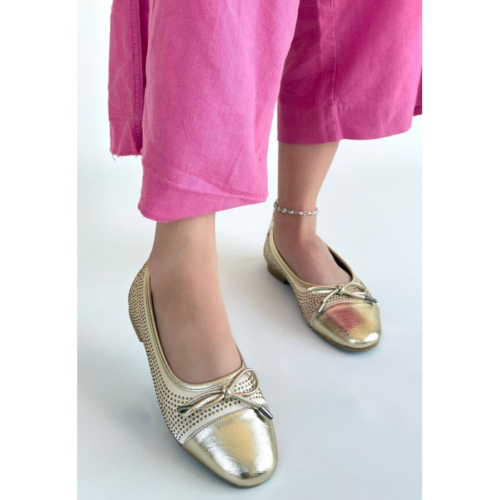 Etya Gold Cilt Babet Ayakkabı - Lisinya