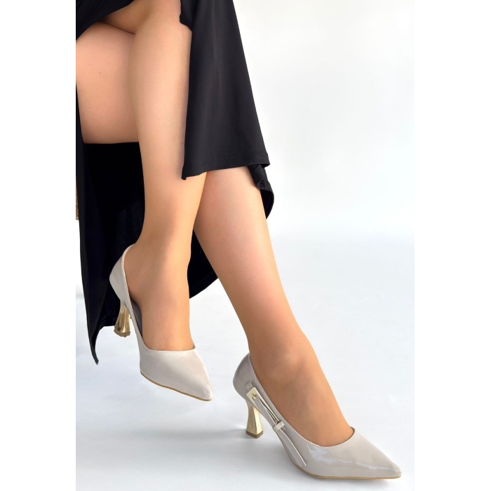 Motya Bej Rugan Topuklu Ayakkabı - Lisinya