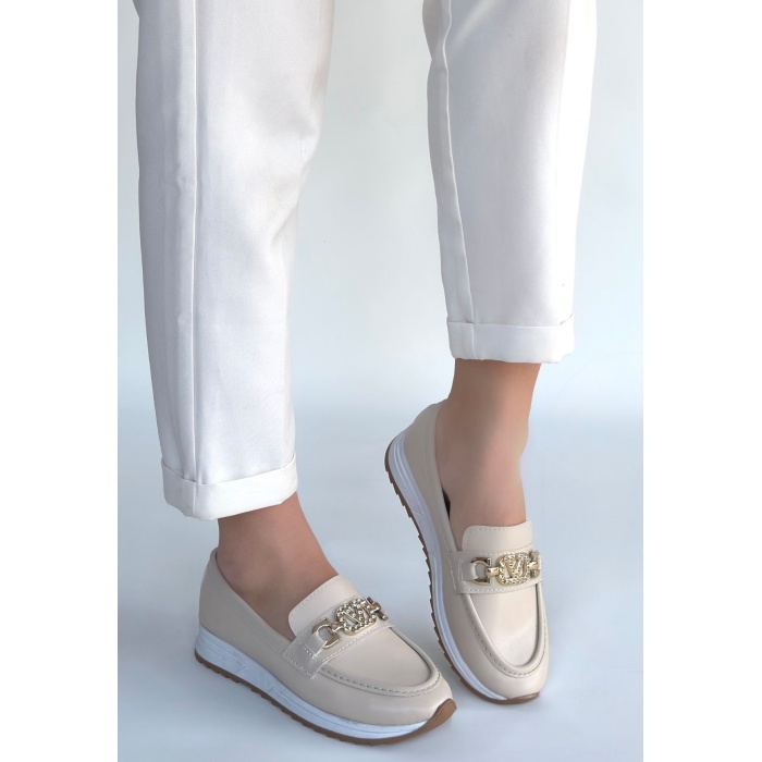 Otra Bej Cilt Babet Ayakkabı - Lisinya