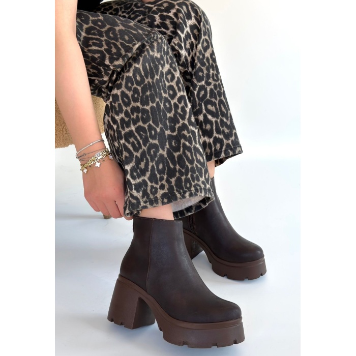 Belay Acı Kahve Nubuk Topuklu Bot - Lisinya