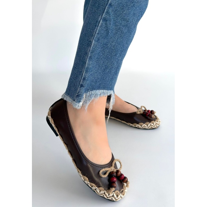 Ilwe Kahverengi Cilt Babet Ayakkabı - Lisinya