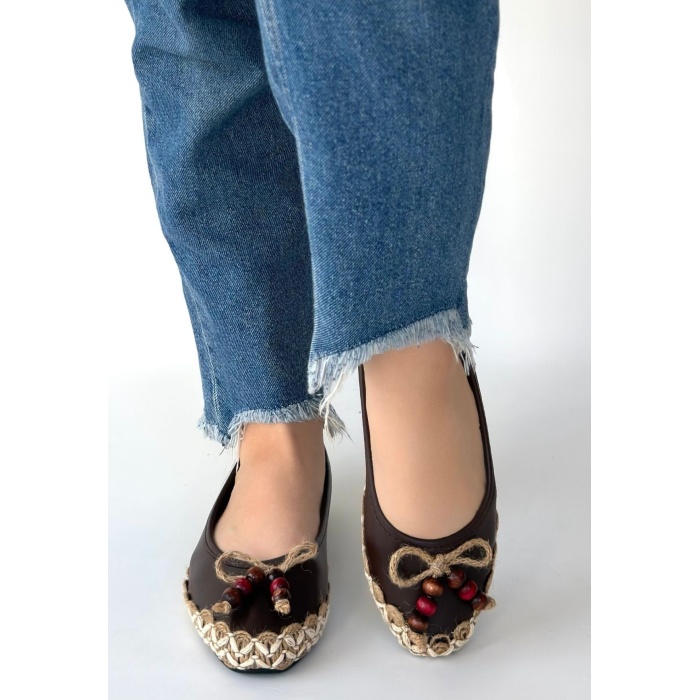 Ilwe Kahverengi Cilt Babet Ayakkabı - Lisinya