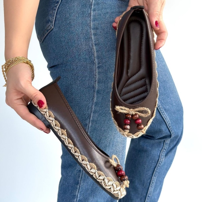 Ilwe Kahverengi Cilt Babet Ayakkabı - Lisinya