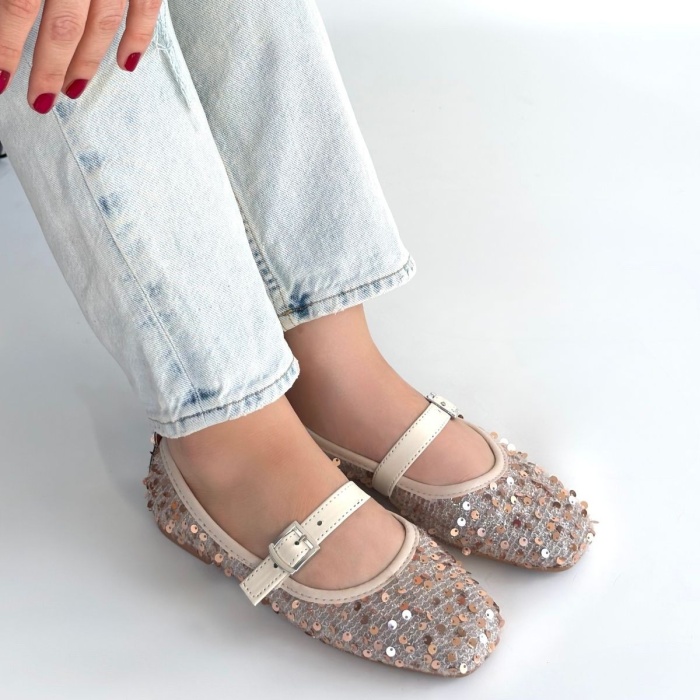 Moden Bej Süet Babet Ayakkabı - Lisinya