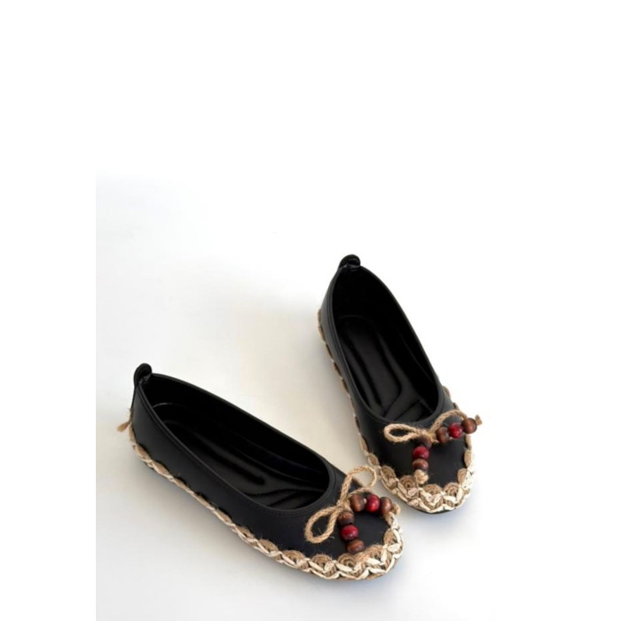 Ilwe Siyah Cilt Babet Ayakkabı - Lisinya