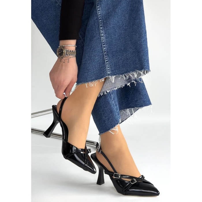 Tetti Siyah Rugan Topuklu Ayakkabı - Lisinya