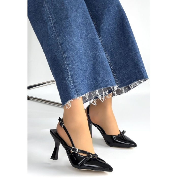 Tetti Siyah Rugan Topuklu Ayakkabı - Lisinya