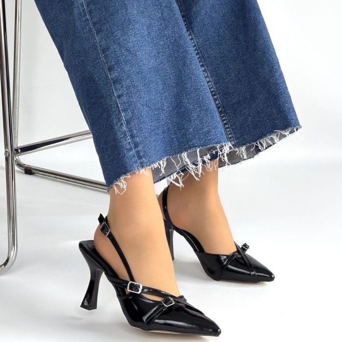 Tetti Siyah Rugan Topuklu Ayakkabı - Lisinya