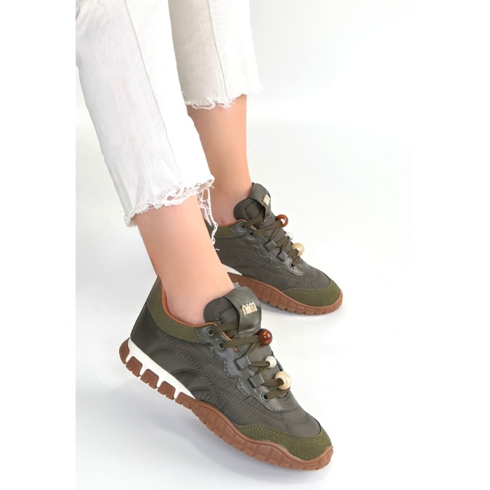 Tues Yeşik Nubuk Bağcıklı Spor Ayakkabı - Lisinya