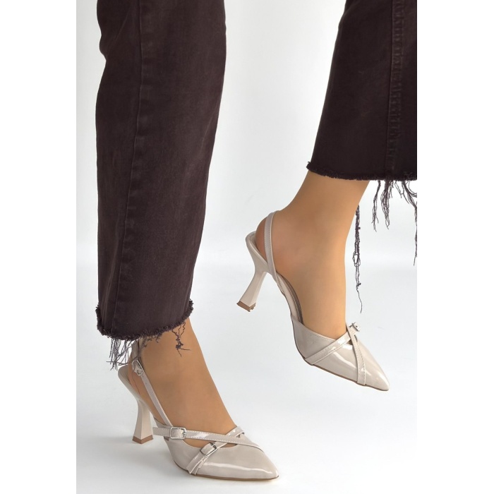 Tetti Bej Rugan Topuklu Ayakkabı - Lisinya