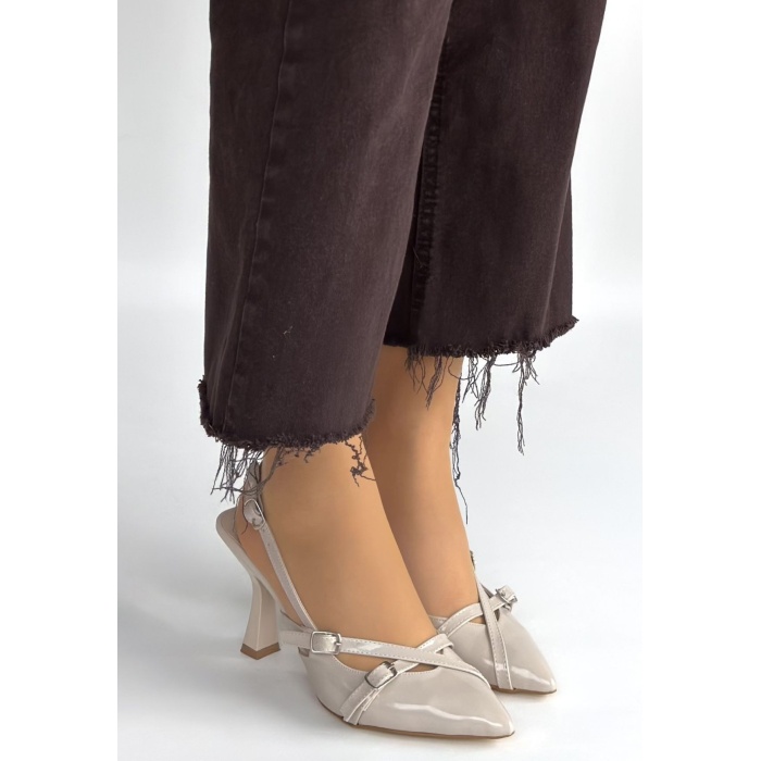 Tetti Bej Rugan Topuklu Ayakkabı - Lisinya