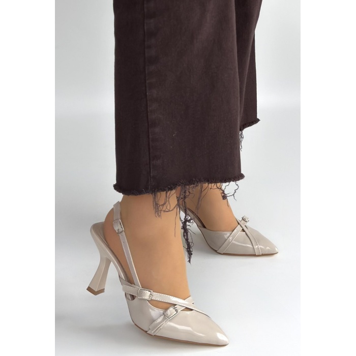 Tetti Bej Rugan Topuklu Ayakkabı - Lisinya