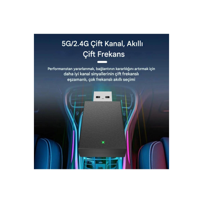 Kablosuz Android Auto/Car Play USB Dongle Cihazı ( Lisinya )