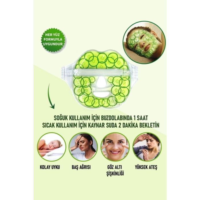 Salatalık Yüz Maske Jel Sıcak Soğuk Kullanım Rahatlatıcı ( Lisinya )