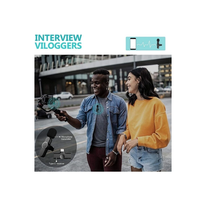 Lightning Girişli Iphone Uyumlu Ikili Kablosuz Yaka Mikrofonu Youtube Facebook Tiktok Vlog ( Lisinya )