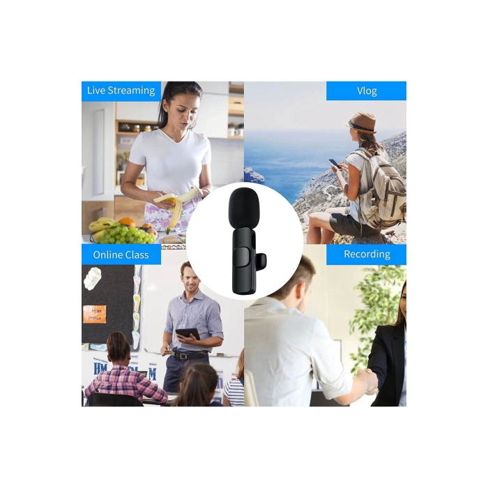 Lightning Girişli Iphone Uyumlu Ikili Kablosuz Yaka Mikrofonu Youtube Facebook Tiktok Vlog ( Lisinya )