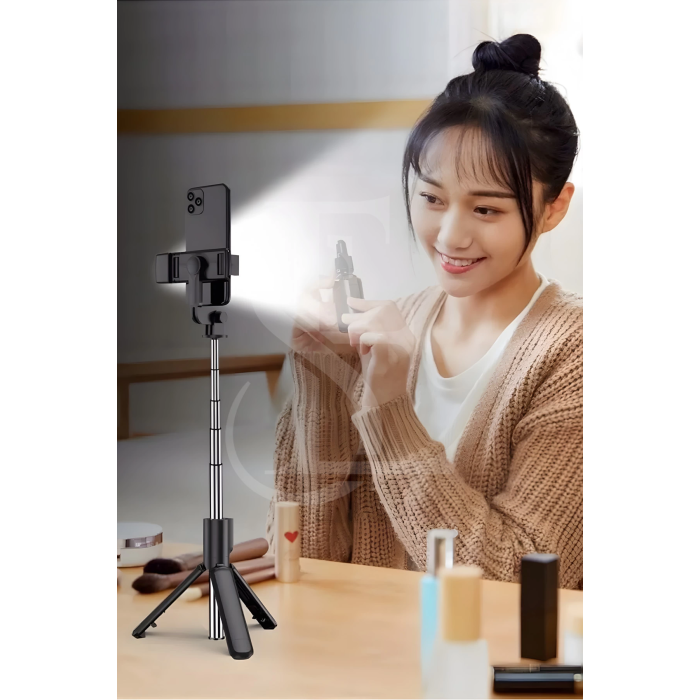 Led Işıklı Selfie Çubuğu Bluetooth Kumandalı Kablosuz Tripot Selfie Monopod Selfie Stick ( Lisinya )