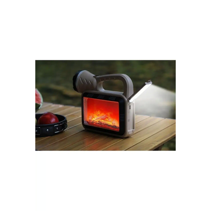 Güneş Enerjili ŞÖMİNELİ Çok Fonksiyonlu Çift Işık Kaynağı USB Şarjlı SOLAR EL FENERİ ( Lisinya )