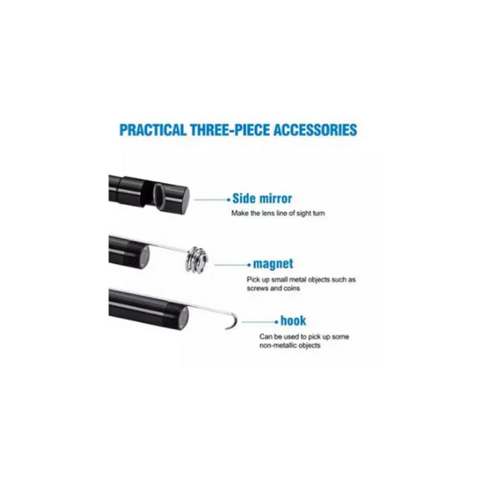 Endoskop Yılan Video Kamera Led’li 5 Metre 7 Mm Sert Kablo Yüksek Kaliteli Stereo - Lisinya