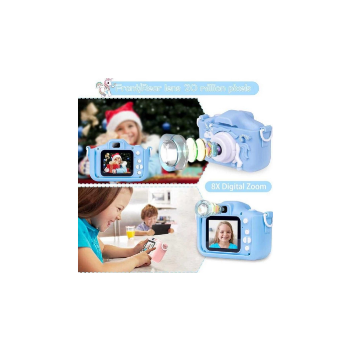 Çocuk Dijital Fotoğraf Makinası 20 Mp Video Kaydedici 2.0 İnç Çift Kameralı - Lisinya