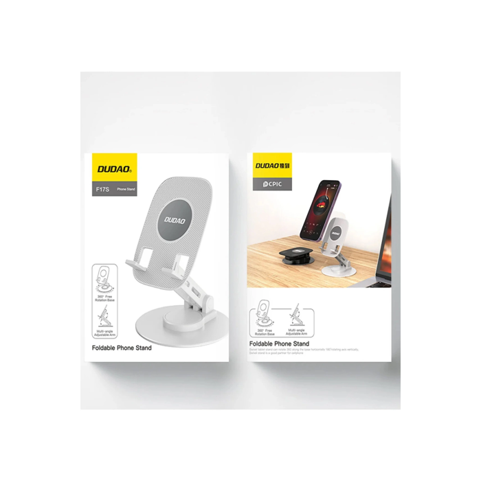 F17s  Masaüstü Telefon Tutucu Döner Tabanı Alüminyum Paslanmaz Çelik Katlanabilir - Lisinya
