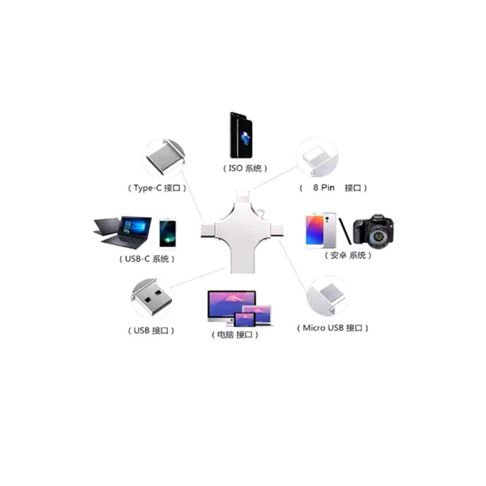 Otg 4in1 Cep Telefonu Çok Fonksiyonlu Usb Flash Bellek 64 Gb Type-c, Micro Sd Ve Kart Okuyucu - Lisinya