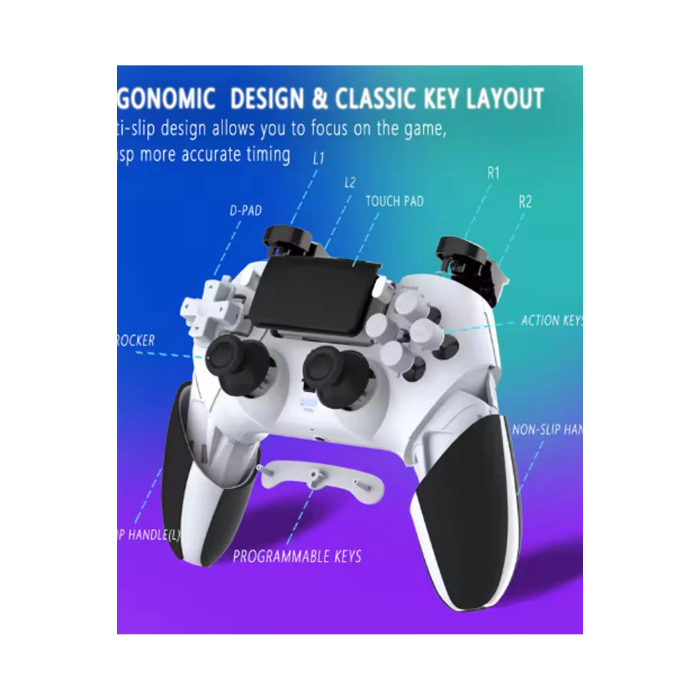 P4 Plus Bluetooth Titreşimli Ps4/ps5 Uyumlu Pc Telefon Joystick Kablosuz Oyun Kolu Siyah - Lisinya