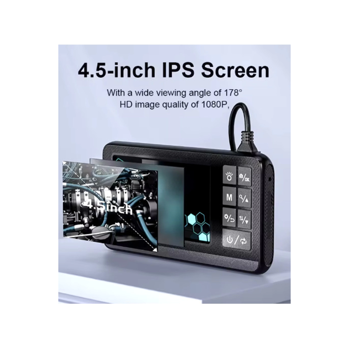 Ekranlı Çift Kameralı 5 Mt Sert Kablo Endoskop Kamera 8 Mm 4.3 Inc Hafıza Kart Destekli - Lisinya