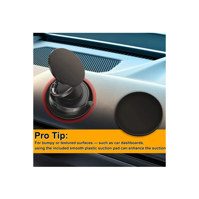 Metalik Magsafe Telefon Tutucu Tüm Yüzeylerle Uyumlu Vakumlu 360 Dönen Oynar Başlık - Lisinya