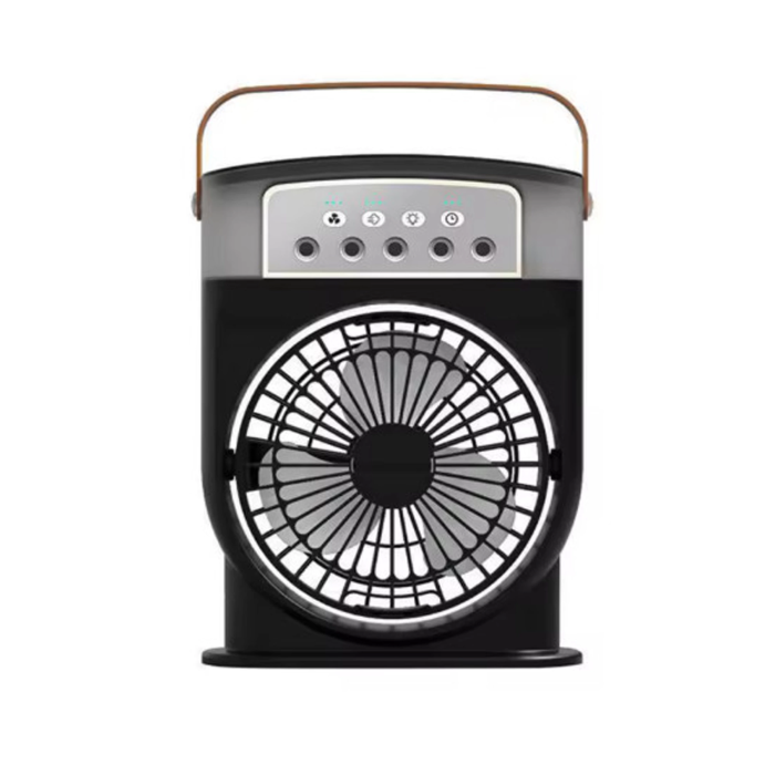 Şarjlı 600 Ml Su Hazneli Taşınabilir Masaüstü Vanilatör  Güçlü Fan Ve 2000 Mah Pil Siyah - Lisinya