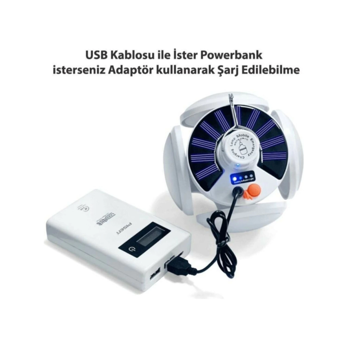 P-038 Solar Güneş Enerji Ve Usb Sarjli 5 Kanatlı - Lisinya