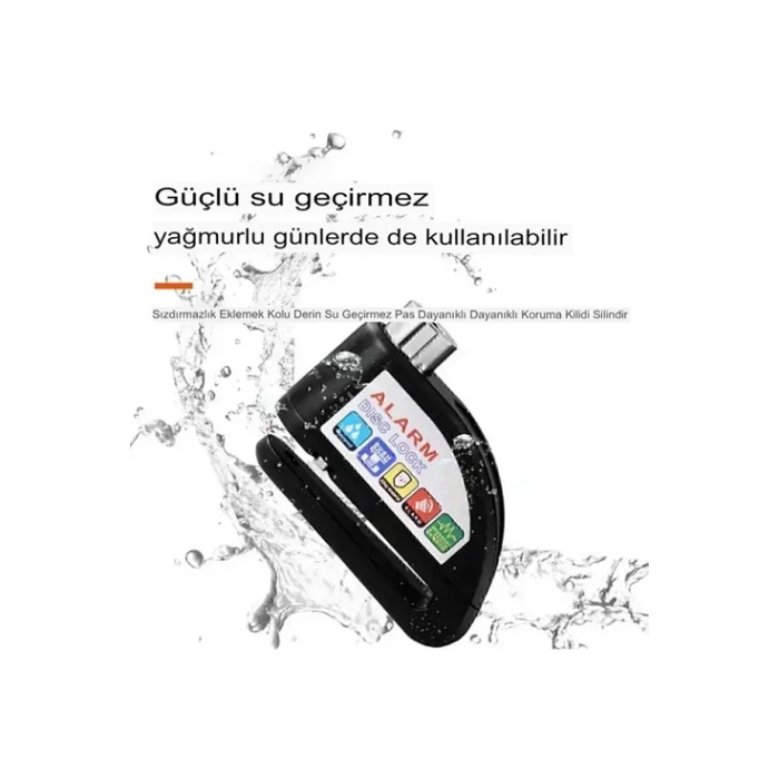 Alarmlı Disk Kilidi Motorsiklet Scooter Bisiklet Sesli Alarm 110 Desibel Yüksek Ses - Lisinya