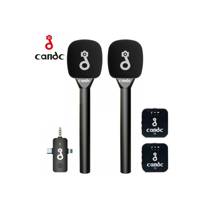 Çift Mikrofonlu Profosyonel Kablosuz Yüksek Kaliteli Ses Kaydı Röportaj Mikrofonu - Lisinya