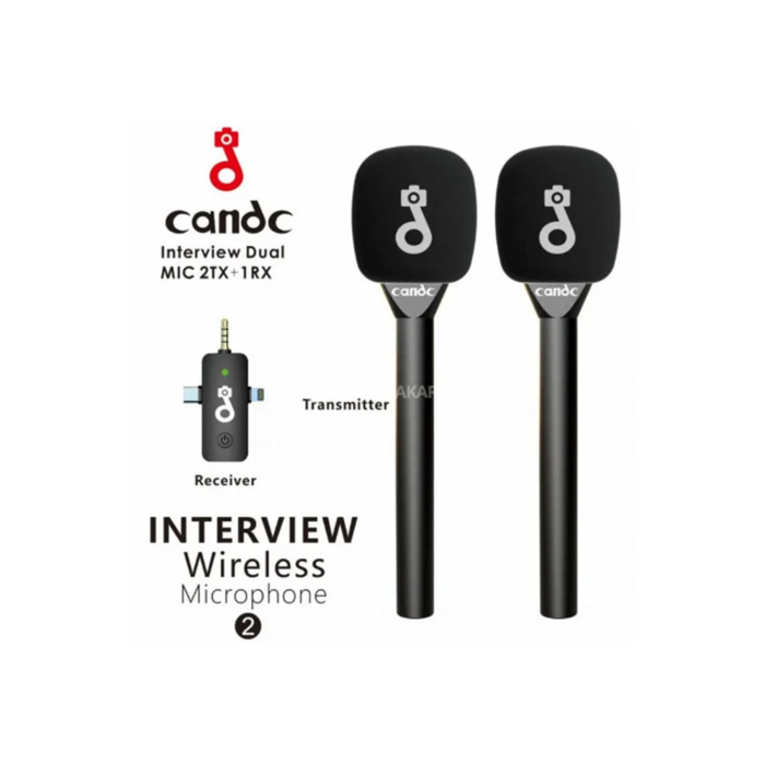 Çift Mikrofonlu Profosyonel Kablosuz Yüksek Kaliteli Ses Kaydı Röportaj Mikrofonu - Lisinya