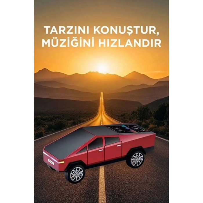 D68 Cyber Model Araba Tasarımlı Bluetooth Hoparlör 15w Güçlü Ses Rgb Led /tws/usb Kırmızı - Lisinya