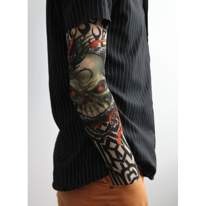 Giyilebilir Kol Dövmesi Çorap Dövme 3d Baskılı Kol Bacak Dövme 2 Adet Model 18 - Lisinya