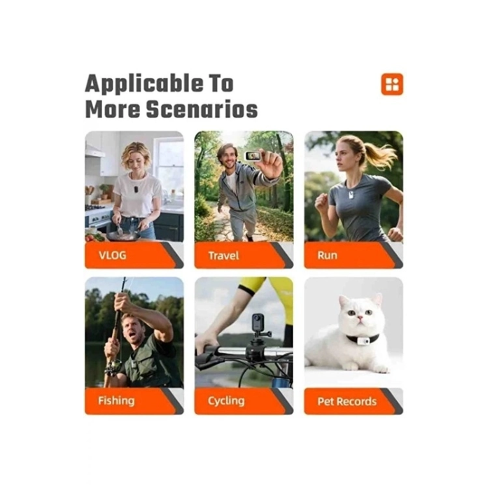 F2 2k 1080p Parmak Kamera 130° Geniş Açı Ips Ekranlı 25g Mini Taşınabilir Cep Kamerası Siyah - Lisinya