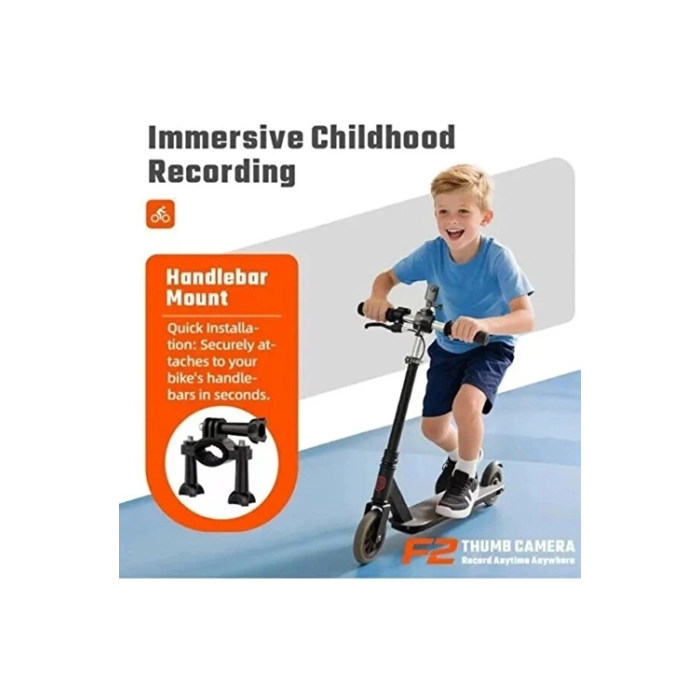 F2 2k 1080p Parmak Kamera 130° Geniş Açı Ips Ekranlı 25g Mini Taşınabilir Cep Kamerası Siyah - Lisinya