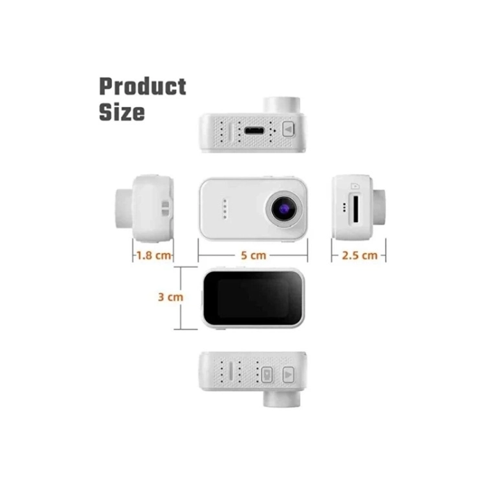 F2 2k 1080p Parmak Kamera 130° Geniş Açı Ips Ekranlı 25g Mini Taşınabilir Cep Kamerası Siyah - Lisinya