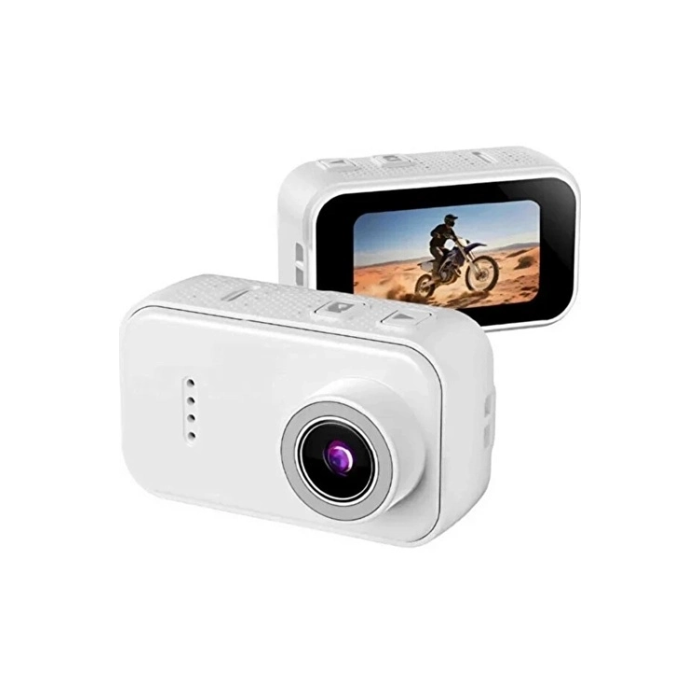 F2 2k 1080p Parmak Kamera 130° Geniş Açı Ips Ekranlı 25g Mini Taşınabilir Cep Kamerası Beyaz - Lisinya