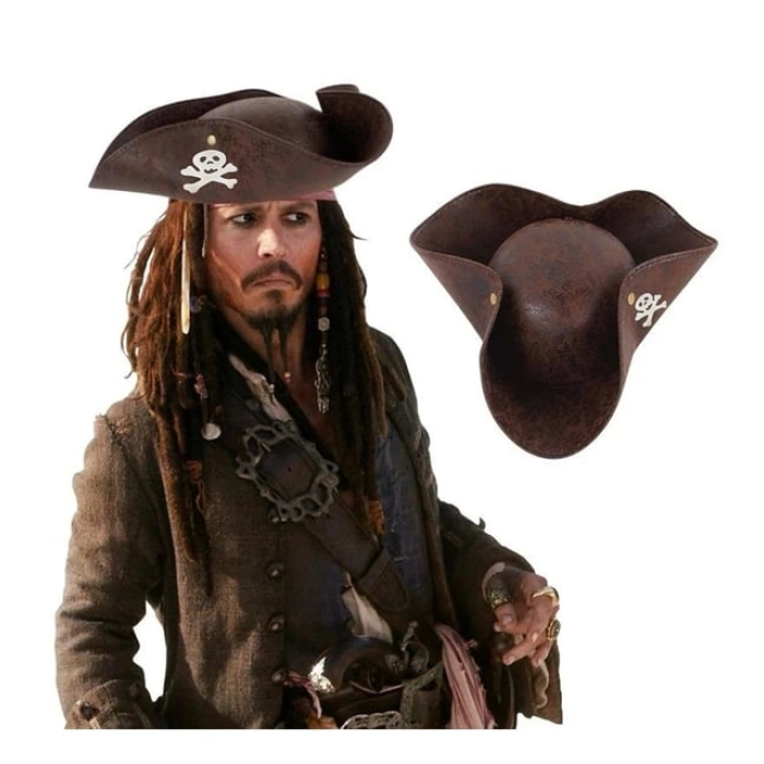 Kaptan Jack Korsan Şapkası Vinleks Deri Denizci Korsan Şapkası - Lisinya