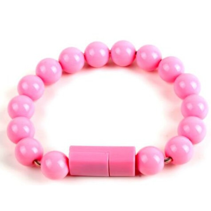 Android Boncuk Tasarımlı Bileklik Şeklinde Şarj Data Kablosu - Lisinya