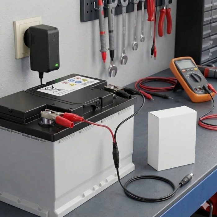 Akü Şarj Cihazı 12V 1.2A 14.4W Krokodil Uç Akü Şarj Adaptörü - Lisinya