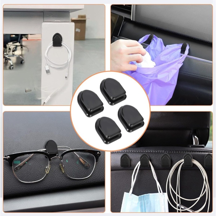 Kablo Düzenleyici Toplayıcı Sabitleyici Yapışkanlı Kablo Tutucu Organizer Askı Kanca 10 Adet - Lisinya