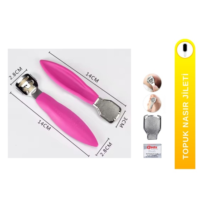 Profesyonel Nasır Raspası ve Paslanmaz Topuk Rendesi Ayak Bakım Seti - Lisinya