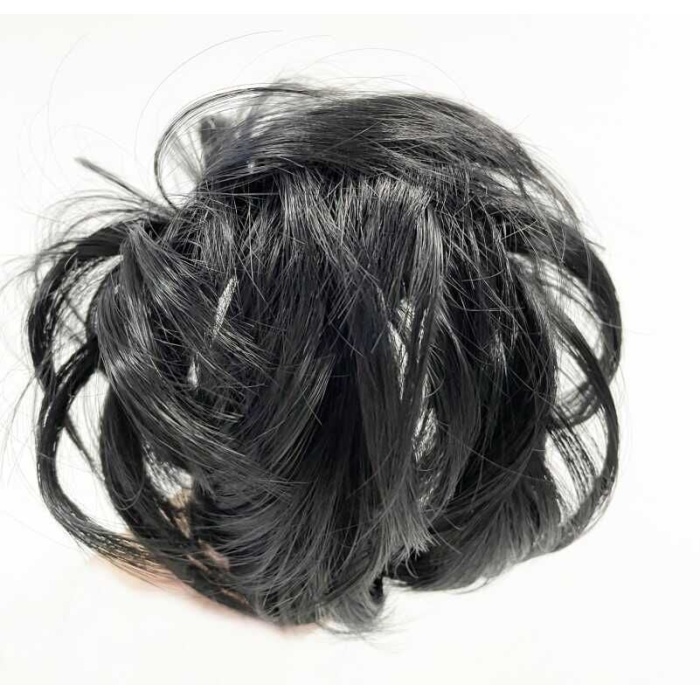 Siyah Renk Düz Model Hazır Telli Saç Şeklinde Peruk Postiş Toka - Lisinya