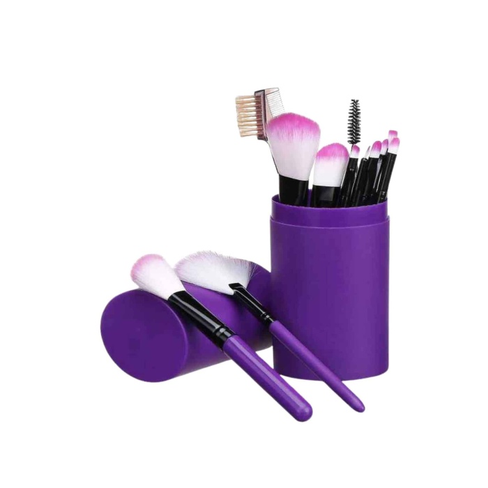 12 Parça Profesyonel Makyaj Seti Yumuşak Kıllı Yüz ve Göz Makyajına Uygun - Lisinya