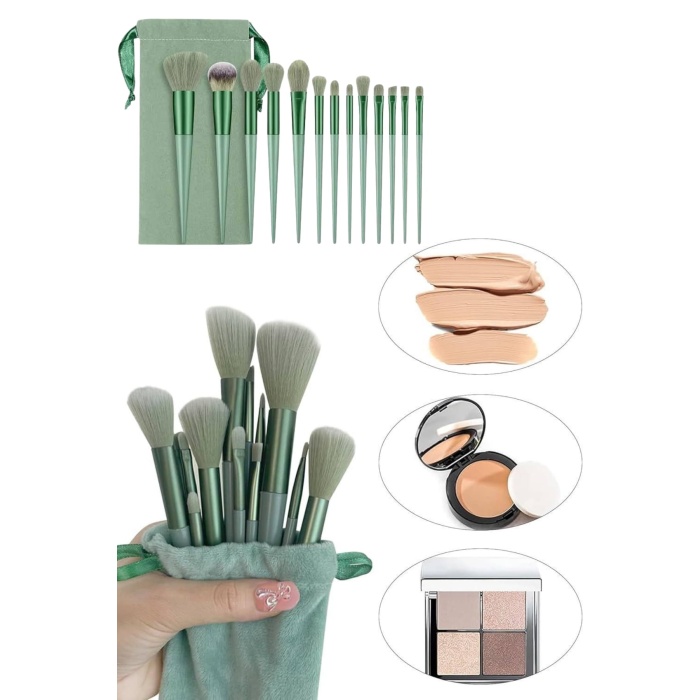 13 Parça Makyaj Fırça Seti Far Fırçası Allık Fırçası Yumuşak Uçlu - Lisinya