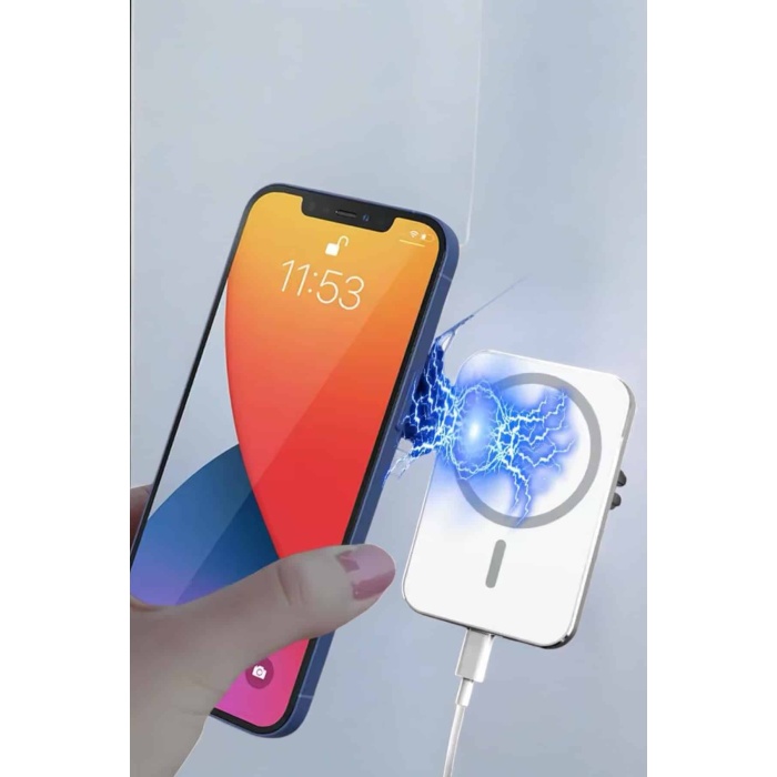 araç uyumlu Kablosuz 15W Taşınabilir Şarj Aleti Çift Kablo - Lisinya